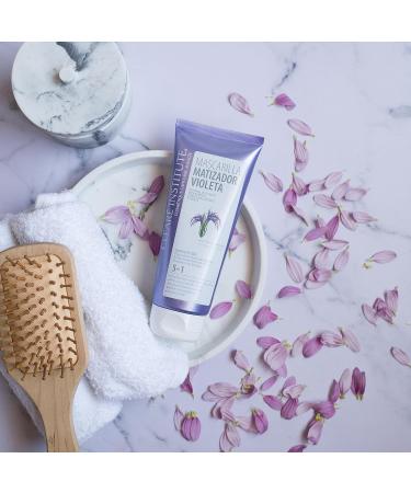 Clear Institute Purple Matte Mask Neutralises Unwanted Tones Purple Matte Mask Especially for Highlights Blondes and Grey 96.6% Natural Ingredients 200 ml - Buy Online on GoSupps.com