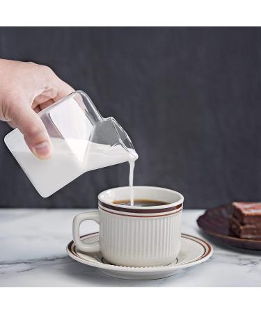 Kawaii Glass Milk Carton Cup - 12 Oz Clear Cute Mini Creamer Pitcher - Microwavable - Peach Color - 1Pcs - Buy Online on GoSupps.com
