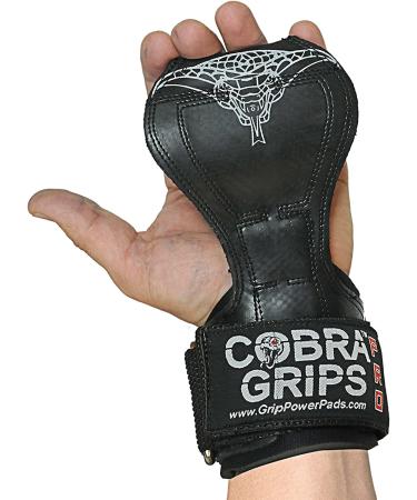Cobra Grips PRO Weight Lifting Gloves - Heavy Duty Straps - Powerlifting Hooks - Adjustable Neoprene Padded Wrist Support - Bodybuilding - Black Rubber - Buy Online on GoSupps.com
