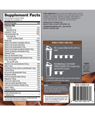 CytoSport Cyto Gainer Protein Powder Chocolate Fudge - 6lb, 54g Protein - Buy Online on GoSupps.com