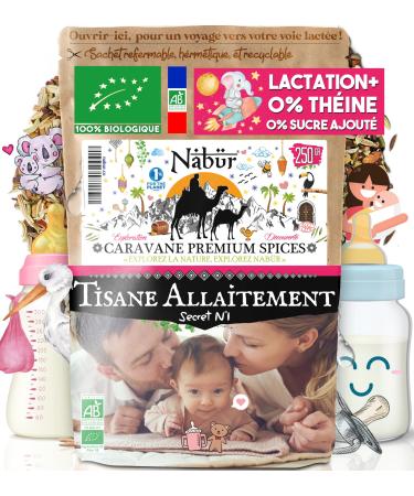 Nab r Nab r - Secret Breastfeeding Herbal Tea N 1 BIO 250 Gr Booster 4-in-1 Herbal Tea Fennel Caraway Fenugreek Honeybush Colic Lactation 0% theine +125 Cups