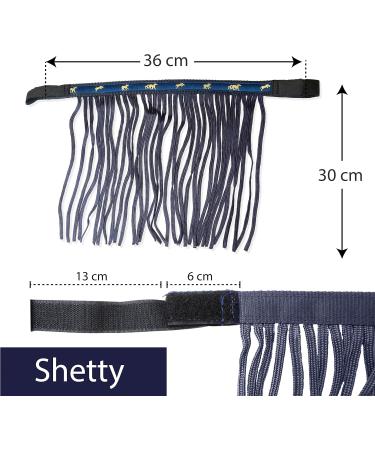 Fly Mask with Fringe & Velcro for Horses - Premium Fly Hood for Shetland Ponies Cob & Warmbloods - Blue Fringes Available - Buy Online on GoSupps.com