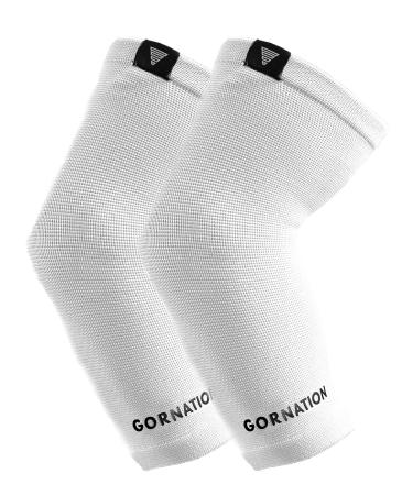 Gornation Ellenbogen bandages - Elastic bandages for men & women - Elbow Sleeves for Calisthenics bodybuilding fitness - 1 pair white l l white - Buy Online on GoSupps.com