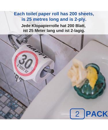 Happy 30th Birthday Toilet Paper - Funny 2-Pack Klopapier for Fun Decorations & Gifts - Buy Online on GoSupps.com