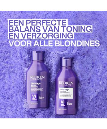 Redken Routine For Blonde and Bleached Hair Set of Shampoo and Conditioner Corrects and Neutralizes Yellow and Copper Tones With Triple Acid Protein Complex Blondage - Buy Online on GoSupps.com