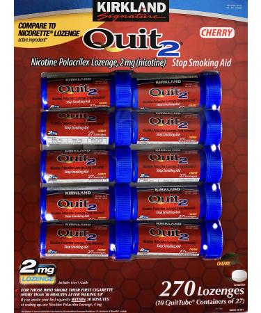 Kirkland Signature Quit 2 Nicotine Polacrilex Lozenges, Cherry Flavor, 270 Count