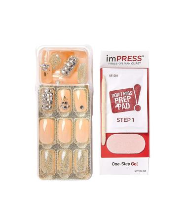 KISS imPRESS Press-On Nails Couture Collection - Lush Life Manicure Kit with Patented Super-Hold Adhesive - 30 Fake Nails with 12 Accent Nails - Buy Online on GoSupps.com