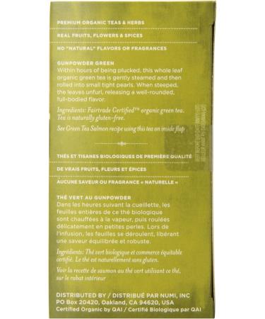 Numi Organic Tea Gunpowder Green 18 Count Box of Tea Bags (Packaging May Vary) Gunpowder Green 36 g (Pack of 18) - Buy Online on GoSupps.com
