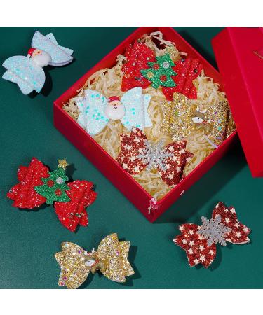 8pcs Christmas Hair Clip Set - Festive Sequined Bow Santa Claus Elk Snowflake Christmas Tree Hair Accessories for Girls Party - Buy Online on GoSupps.com