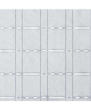Striped White Sheer Curtain Panel 50x84 - Anti-Dust, Allergy/Pet Friendly - Buy Online on GoSupps.com