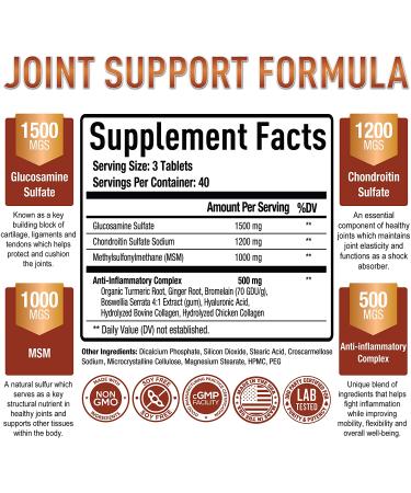 Premium Glucosamine Chondroitin MSM Supplement - 120 Capsules | PURELY OPTIMAL - Buy Online on GoSupps.com
