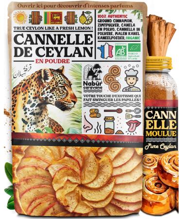 Nab r - 500 gr Poudre de Cannelle de Ceylan 100% BIO Cannelle moulue de Ceylan du Sri Lanka Sans additifs ni Conservateurs