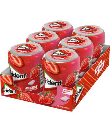  Trident Trident Fresh Bottle Strawberry - Sugar-Free Strawberry Flavored Gummies - 6 pots of 82.6 g - Buy Online on GoSupps.com