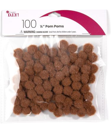 Cousin DIY Brown 1/2 inch Poms - 100 Pack | Crafting Supplies - Buy Online on GoSupps.com