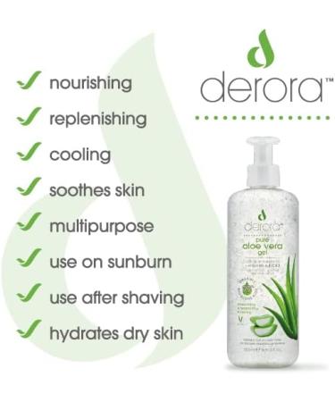 Derora Aloe Vera Gel - 100% Pure Organic Bio Active Ingredients - Healing, Soothing & Hydrating Face, Body - Cruelty Free & Vegan - 500ml - Buy Online on GoSupps.com