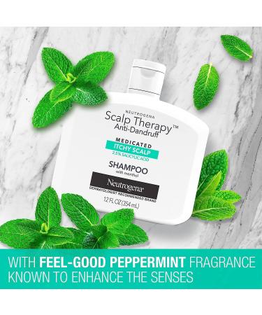 Neutrogena Scalp Therapy Anti-Dandruff Shampoo | 2.5% Salicylic Acid | Peppermint Fragrance | 12 fl oz - Buy Online on GoSupps.com