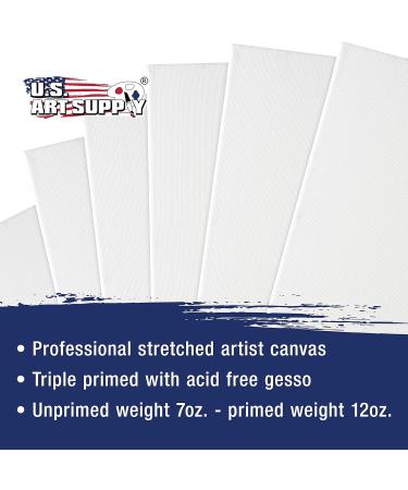 U.S. Art Supply Professional Quality Stretched Canvas Pack of 5 - 5x7, 8x10, 11x14, 14x18, 18x24 Inches - 12-Ounce Primed 100% Cotton - Painting Acrylic Pouring Oil Rectangle - Buy Online on GoSupps.com