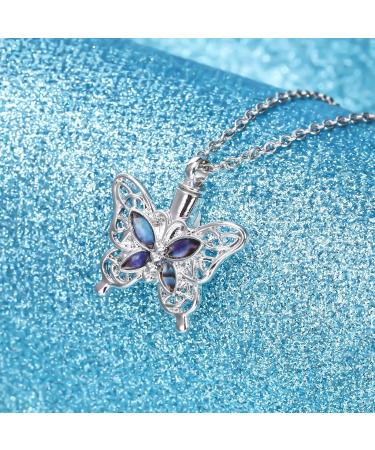 Canghai Rousa Butterfly Cremation Urn Necklace for Ashes Alloy Keepsake Pendant Necklace Ashes Holder Memorial Jewelry for Human or Dog Pet butterfly 6 - Buy Online on GoSupps.com