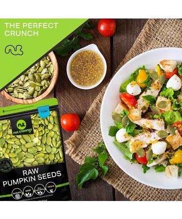 Raw Pumpkin Seeds Pepitas 16oz - Unsalted, Superior to Organic, Packed Fresh in Resealable Bag - Healthy Protein Snack, All Natural, Keto Friendly, Vegan, Kosher - Buy Online on GoSupps.com