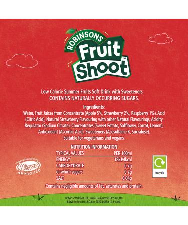 Robinsons Fruit Shoot Summer Fruits Juice 8x200ml - Refreshing Kids Drink - Buy Online on GoSupps.com