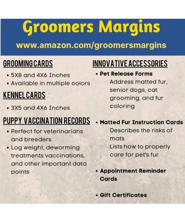 Pet Dog Cat Grooming Customer Clip Cards (100 Pack Thick 8 X 5 inch Professional Profile Kennel Record Care Service Card) - Buy Online on GoSupps.com