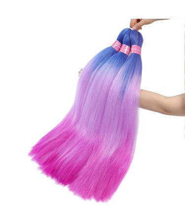 Braiding Hair Pre Stretched 26 Inch Ombre 6 Packs/Lot Purple High Temperature Synthetic Fiber Colored Hair Extensions for Braiding - Blue/Light Purple/Purple - Buy Online on GoSupps.com