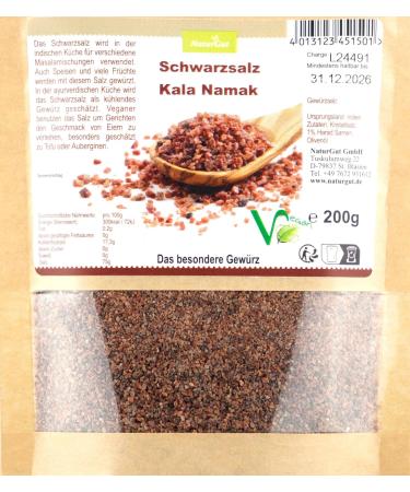 Kala namak black salt ground in sachet 200 g - Buy Online on GoSupps.com