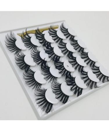 HBZGTLAD Fluffy10 False Eyelashes Set with Tweezers - 25mm Imitation Mink, Lengthened & Thick, Net Red Style - Buy Online on GoSupps.com