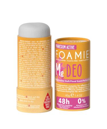 Foamie Foamie Solid Deodorant for Women "Happy Day" new formula Floral Scented Deodorant Stick 48-hour effectiveness Aluminum-free Vegan & Plastic-Free 40g