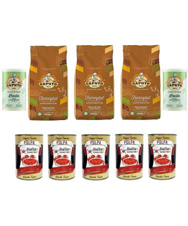 Caputo FioreGlut gluten free gluten free test pack 1 kg 3 x 1 kg + 2 x Caputo Lievito and Italian Gourmet Polpa di pomodoro Finely chopped tomato paste 5 x 400 g