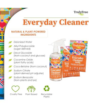 Truly Free Everyday Cleaner - Natural All-Purpose Spray & 2 Refills | Eco-Friendly Household Cleaning Supplies - Buy Online on GoSupps.com