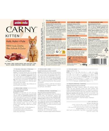 Animonda Carny Kitten Wet Food - 12 x 400g Cans | Veal Chicken & Turkey - Premium Nutrition for Kittens - Buy Online on GoSupps.com