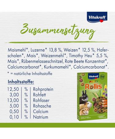 Vita Power Roller Crispy Rings for Rodents - Calcium Arm & Lucerne Snack (7x500g) | No Sugar & Grain | International Shipping - Buy Online on GoSupps.com