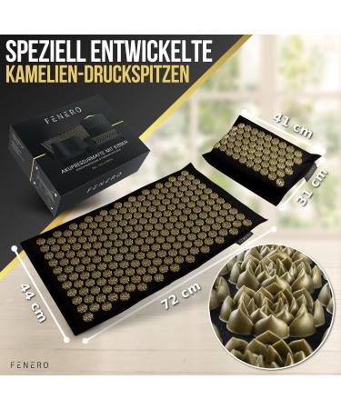 Fenero Acupressure Mat & Pillow - Coconut Fiber Filling Camellia Spikes - Relaxation & Activation - Acupuncture Mat with Needle Pillow & Bag - Buy Online on GoSupps.com