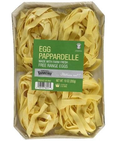Compagnia Sanremo San Remo Italian Egg Pappardelle Pasta - Non-Gmo, Free Range Egg Traditional Pappardelle - 10 Oz (Pack Of 1) - Product Of Italy 10 Ounce (Pack of 1)