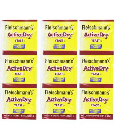 Fleischmann's Active Dry Yeast,0.25 Ounce, 9 Count 0.25 Ounce (Pack of 9) - Buy Online on GoSupps.com