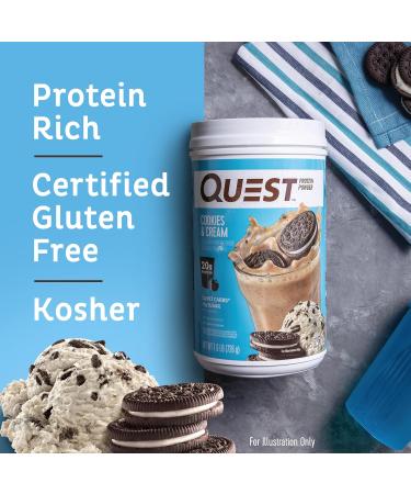 Quest Nutrition Vanilla Milkshake Protein Powder 24g of Protein 1g of Sugar 1.6 Pound 23 Servings & Cookies & Cream Protein Powder 20g Protein 1g Sugar Low Carb Gluten Free - Buy Online on GoSupps.com