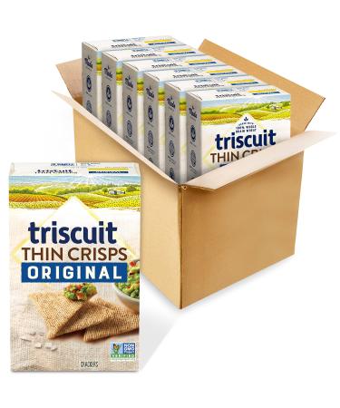 Triscuit Thin Crisps Original Whole Grain Wheat Crackers, 6 - 7.1 Ounce Boxes (Pack of 6)