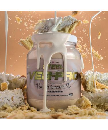 Steel Supplements Veg-PRO Vegan Protein Powder Vanilla Cream Pie 1.65lb | Organic BCAA Amino Acids | Gluten-Free Non-Dairy | Low Carb Formula | 25 Servings - Buy Online on GoSupps.com