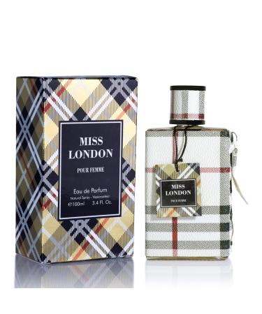 Miss London for Women Eau De Parfum - Honeysuckle Rose Jasmine Peony - Elegant Blends with Floral Citrus & Woody Note - Fresh & Feminine Scent - 100ml Bottle for Daily Wear & Special Occasions
