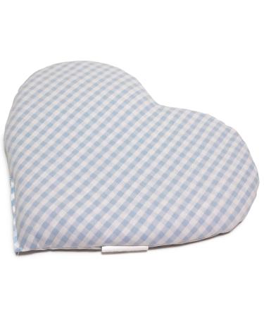 Cherry stone pillow heart approx. 30x25cm - organic fabric light blue-white - heat cushion - grain pillow - a charming gift cherry stones