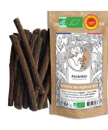 Ascenbio Ascenbio Organic liquorice sticks from Italy IGP 180g Prepared and packaged in France Biodegradable packaging