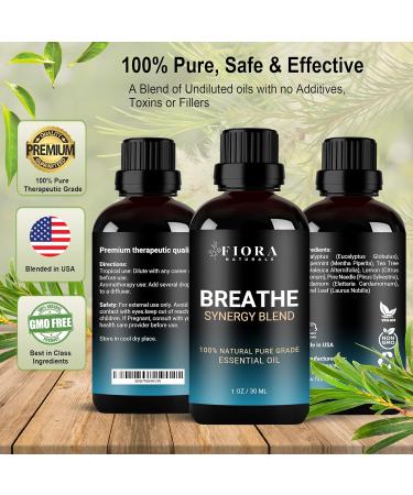 Breathe Essential Oil for Diffuser Essential Oil Blend w/Eucalyptus Peppermint Tea Tree Immunity Essential Oil Blend for Health Shield Aromatherapy w/Clove Cinnamon Lemon Rosemary Eucalyptus Oil - Buy Online on GoSupps.com