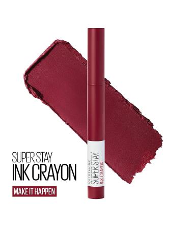 Maybelline Super Stay Ink Crayon Lipstick in Make It Happen Berry Red - Longwear Matte Lip Crayon with Precision Tip - 8Hrs Wear - 0.04 oz - Buy Online on GoSupps.com