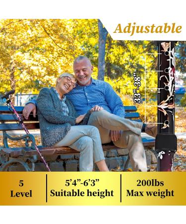 HATAF Walking Stick Folding Walking Sticks for Women Folding Walking Sticks for Men Mobility Aids walking stick rubber ends disability aids folding walking sticks for ladies Black Flowers - Buy Online on GoSupps.com