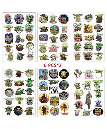 Baby Yoda Temporary Tattoos - Star Wars Theme Birthday Party Decorations for Kids - 12 Sheets - Buy Online on GoSupps.com