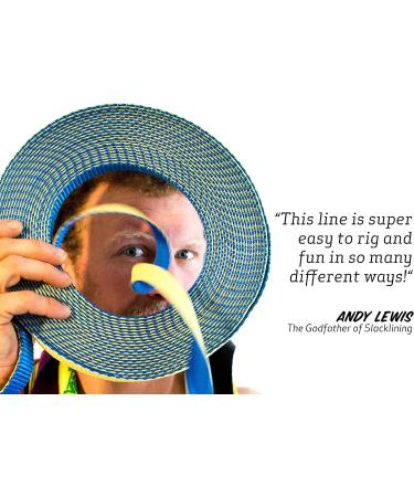 Gibbon Slacklines Flowline 82ft with Treewear - Yellow/Blue | 1 Line, 2 Ratchet Straps, Tree Protection - Buy Online on GoSupps.com
