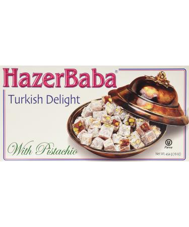Hazer Baba Turkish Delight With Pistachio, 16oz
