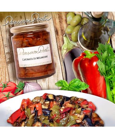 Sicilian eggplant caponata with extra virgin olive oil - Jar of ml 314 - handmade - Buy Online on GoSupps.com