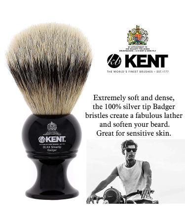 Kent BLK4 Handcrafted Silver Tip Badger Bristle Shaving Brush | Best for Shave Cream and Soap | Luxury Shaving Tool Since 1777 - Buy Online on GoSupps.com